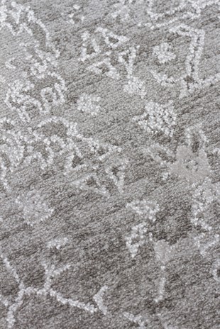 LEONA LNA 07 GREY  Yumuşak Tuşeli Hav Toz Vermez Modern Makine Halısı