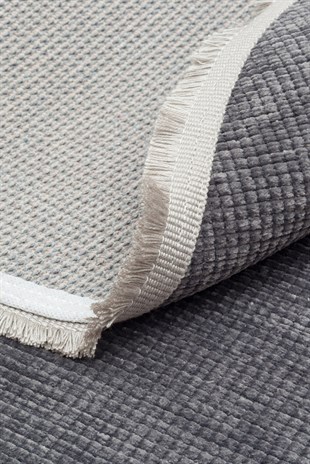 LIZA KILIM LIZ 01 ANTRASIT Q  Hav Toz Vermez Kaymaz Tabanlı Yıkanabilir Düz Renk Kilim