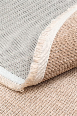 LIZA KILIM LIZ 01 VIZON Q  Hav Toz Vermez Kaymaz Tabanlı Yıkanabilir Düz Renk Kilim