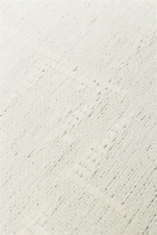 LIZA KILIM LIZ 02 WHITE Q  Hav Toz Vermez Kaymaz Tabanlı Yıkanabilir Düz Renk Kilim