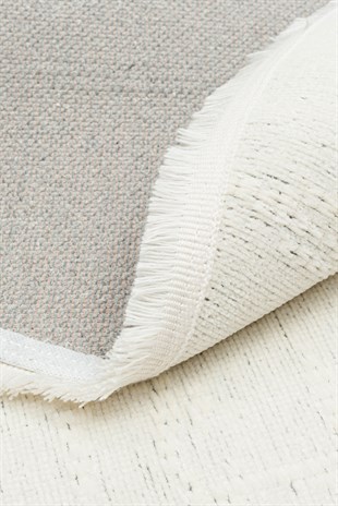 LIZA KILIM LIZ 02 WHITE Q  Hav Toz Vermez Kaymaz Tabanlı Yıkanabilir Düz Renk Kilim