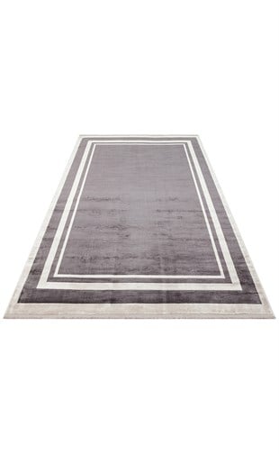 LUGANO LUG 02 ANTRASIT GREY  Art Deco Modern Bordürlü Yüksek Kalite Sık Dokuma Salon Halısı