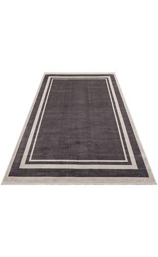 LUGANO LUG 02 ANTRASIT GREY  Art Deco Modern Bordürlü Yüksek Kalite Sık Dokuma Salon Halısı