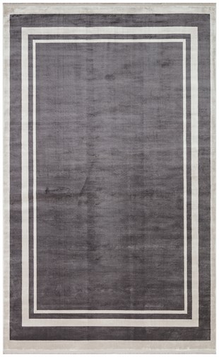 LUGANO LUG 02 ANTRASIT GREY  Art Deco Modern Bordürlü Yüksek Kalite Sık Dokuma Salon Halısı