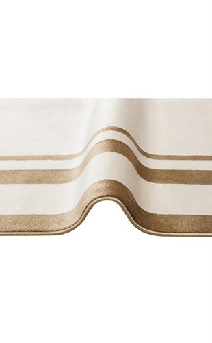 LUGANO LUG 02 CREAM GOLD  Art Deco Modern Bordürlü Yüksek Kalite Sık Dokuma Salon Halısı