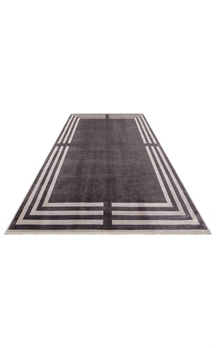 LUGANO LUG 03 ANTRASIT GREY  Art Deco Modern Bordürlü Yüksek Kalite Sık Dokuma Salon Halısı