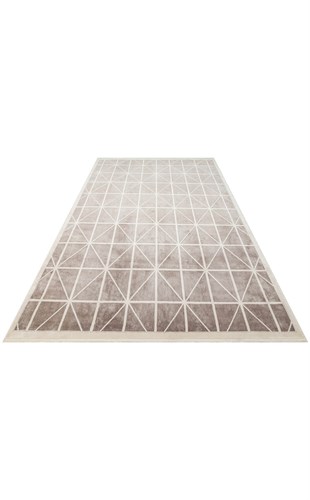 LUGANO LUG 05 GREY CREAM  Art Deco Modern Bordürlü Yüksek Kalite Sık Dokuma Salon Halısı