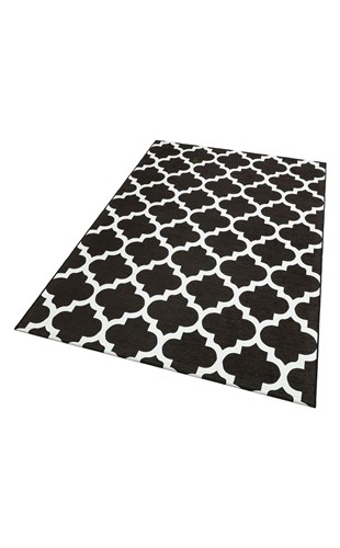 LUNA LN 33 BLACK NW  Otantik Geleneksel Desenli Yıkanabilir Renkli Baskı Kilim