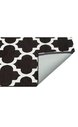 LUNA LN 33 BLACK NW  Otantik Geleneksel Desenli Yıkanabilir Renkli Baskı Kilim