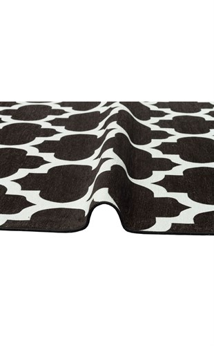 LUNA LN 33 BLACK NW  Otantik Geleneksel Desenli Yıkanabilir Renkli Baskı Kilim