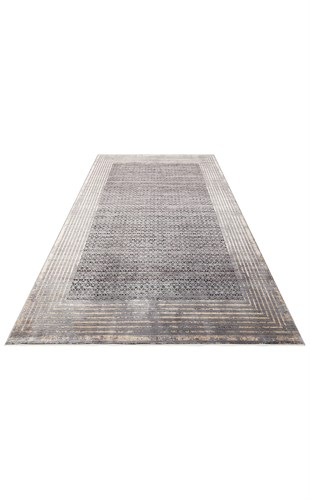 MAHAL MHL 01 ANTRASIT GOLD  Art Deco Desenli Yüksek Kalite Sık Dokuma Salon Halısı