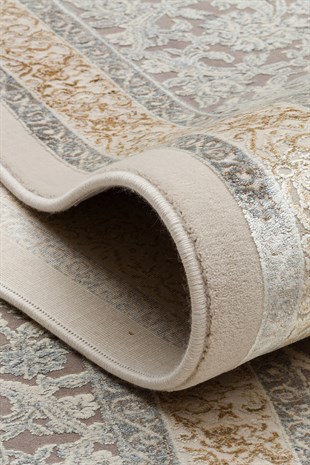 MAHAL MHL 08 CREAM GREY  Klasik Desenli Yüksek Kalite Sık Dokuma Salon Halısı