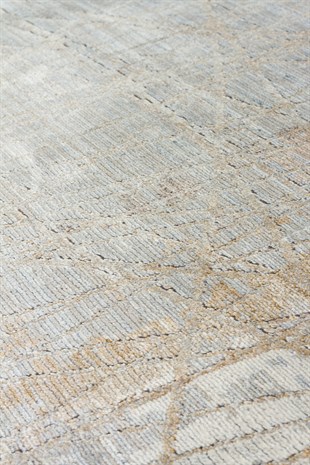 MAHAL MHL 09 GREY GOLD  Modern Desenli Yüksek Kalite Sık Dokuma Salon Halısı