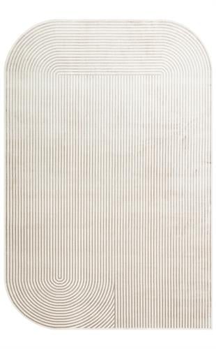 MERANO MRN 03 CREAM GREY  Geometrik Desenli Yüksek Kalite Sık Dokuma Salon Halısı