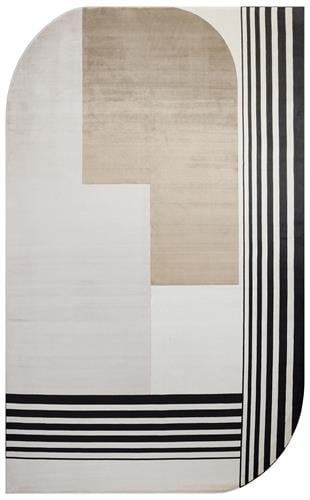 MERANO MRN 05 CREAM GOLD  Geometrik Desenli Yüksek Kalite Sık Dokuma Salon Halısı