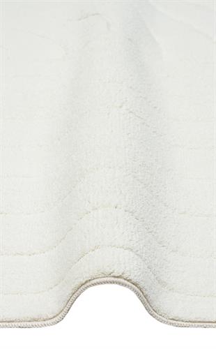 MISSORI MSR 01 WHITE  Hav Toz Vermez Sade Desenli Yumuşak Dokulu Modern Makine Halısı