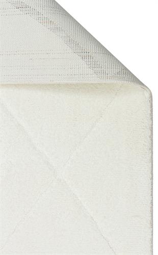 MISSORI MSR 03 WHITE  Hav Toz Vermez Sade Desenli Yumuşak Dokulu Modern Makine Halısı