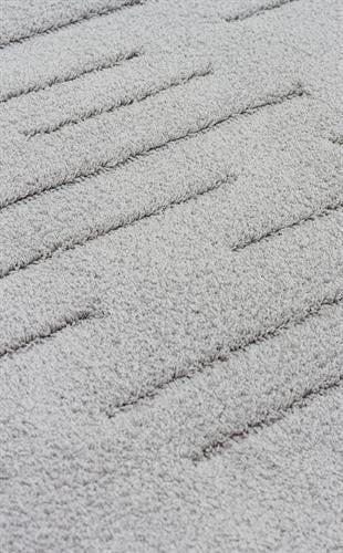 MISSORI MSR 05 GREY  Hav Toz Vermez Sade Desenli Yumuşak Dokulu Modern Makine Halısı