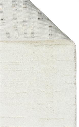 MISSORI MSR 05 WHITE  Hav Toz Vermez Sade Desenli Yumuşak Dokulu Modern Makine Halısı