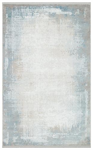 MODENA MDN 04 CREAM BLUE  Şık ve Modern Sıkı Dokuma Hav Toz Vermez Makine Halısı