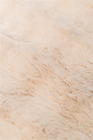 MOLLIS BUBBLE MLS BUBBLE DOUBLE L.BEIGE  Yumuşak Tuşeli Yıkanabilir Kaymaz Tabanlı Suni Kürk