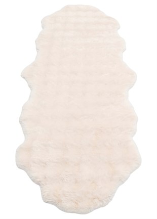 MOLLIS BUBBLE MLS BUBBLE DOUBLE L.BEIGE  Yumuşak Tuşeli Yıkanabilir Kaymaz Tabanlı Suni Kürk