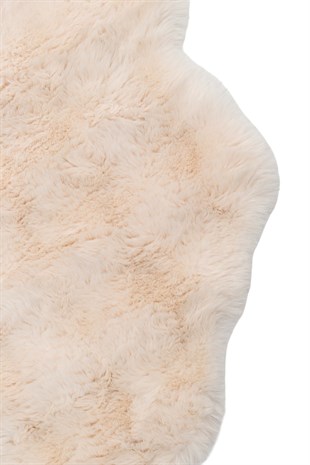 MOLLIS BUBBLE MLS BUBBLE DOUBLE L.BEIGE  Yumuşak Tuşeli Yıkanabilir Kaymaz Tabanlı Suni Kürk
