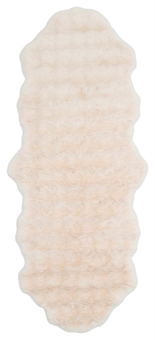 MOLLIS BUBBLE MLS BUBBLE DOUBLE L.BEIGE  Yumuşak Tuşeli Yıkanabilir Kaymaz Tabanlı Suni Kürk