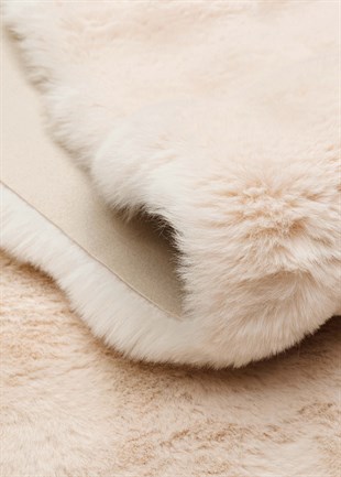 MOLLIS BUBBLE MLS BUBBLE L.BEIGE  Yumuşak Tuşeli Yıkanabilir Kaymaz Tabanlı Suni Kürk