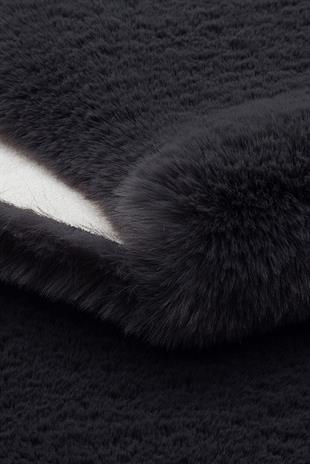 MOLLIS NEW MLS ANTRASIT QUARD N  Yumuşak Dokulu Uzun Tüylü Yıkanabilir Tavşan Postu