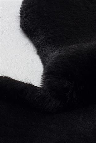 MOLLIS NEW MLS BLACK DOUBLE N  Yumuşak Dokulu Uzun Tüylü Yıkanabilir Tavşan Postu