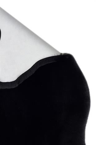 MOLLIS NEW MLS BLACK QUARD N  Yumuşak Dokulu Uzun Tüylü Yıkanabilir Tavşan Postu