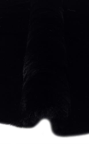 MOLLIS NEW MLS BLACK SINGLE N  Yumuşak Dokulu Uzun Tüylü Yıkanabilir Tavşan Postu