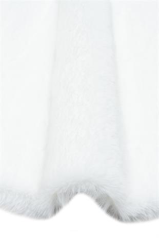 MOLLIS NEW MLS WHITE DOUBLE N  Yumuşak Dokulu Uzun Tüylü Yıkanabilir Tavşan Postu