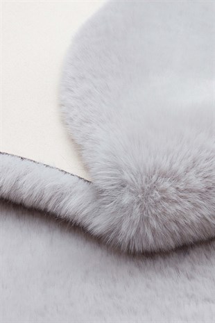 MOLLIS PLAIN MLS PLAIN QUARD GREY  Yumuşak Tuşeli Yıkanabilir Kaymaz Tabanlı Suni Kürk