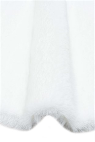 MOLLIS PLAIN MLS PLAIN SINGLE WHITE  Yumuşak Tuşeli Yıkanabilir Kaymaz Tabanlı Suni Kürk