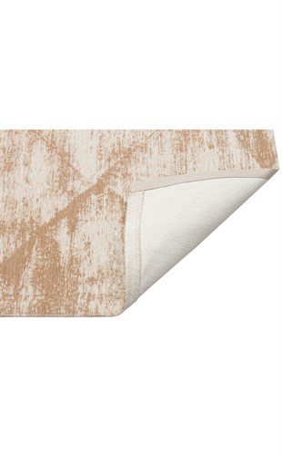 MONACO MN 01 CREAM  Hav Toz Vermez Yıkanabilir Modern Desenli Kaymaz İnce Dokuma Halı