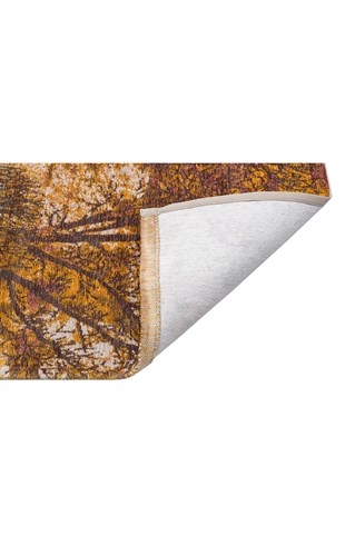 MONACO MN 02 GOLD XXW  Hav Toz Vermez Yıkanabilir Modern Desenli Kaymaz İnce Dokuma Halı