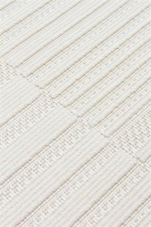 MONO LOOP MNO LOOP 01 WHITE  Bukleli Sisal Dokuma Yıkanabilir Hav Vermez Kaymaz Tabanlı Kolay Temizlenebilir Makine Halısı