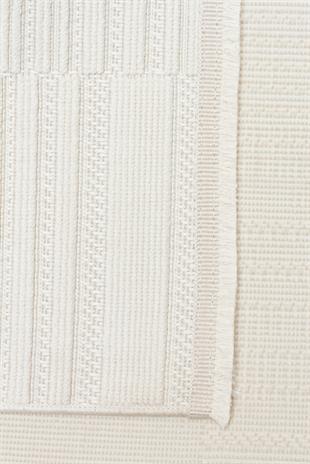 MONO LOOP MNO LOOP 01 WHITE  Bukleli Sisal Dokuma Yıkanabilir Hav Vermez Kaymaz Tabanlı Kolay Temizlenebilir Makine Halısı