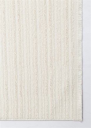 MONO LOOP XW MNO LOOP 03 WHITE XW  Bukleli Sisal Dokuma Yıkanabilir Hav Vermez Kaymaz Tabanlı Kolay Temizlenebilir Makine Halısı