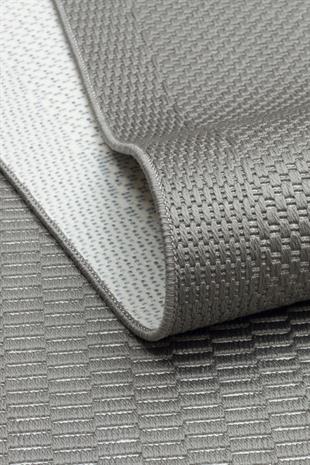 MONO LUX MNO LUX 01 ANTRASIT  Kaymaz Tabanlı Modern Desenlere Sahip İnce Halı