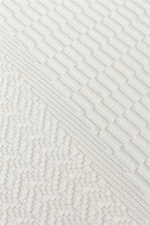 MONO LUX MNO LUX 01 WHITE  Kaymaz Tabanlı Modern Desenlere Sahip İnce Halı