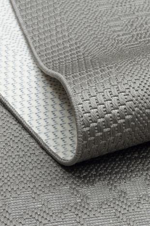 MONO LUX MNO LUX 02 ANTRASIT  Kaymaz Tabanlı Modern Desenlere Sahip İnce Halı