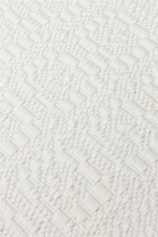 MONO LUX MNO LUX 02 WHITE  Kaymaz Tabanlı Modern Desenlere Sahip İnce Halı