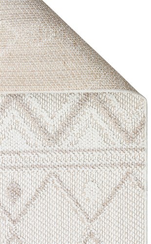 MOTTO MOT 03 WHITE BEIGE  Yumuşak Tuşeli Örgü Dokuma Modern Makine Halısı