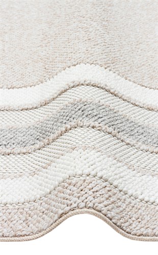 MOTTO MOT 04 BEIGE GREY  Yumuşak Tuşeli Örgü Dokuma Modern Makine Halısı