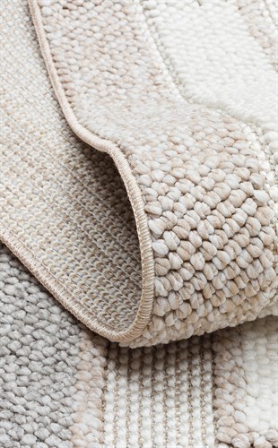 MOTTO MOT 04 BEIGE GREY  Yumuşak Tuşeli Örgü Dokuma Modern Makine Halısı