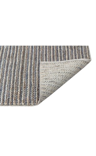 NETRA C-1512 NAVY MULTY XW  Farklı Örgü Dokusuna Sahip El Dokuma Naturel Jüt Hasır Halı