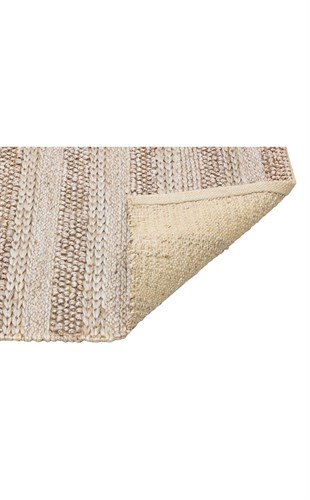 NETRA S-1410 SILVER XW  Farklı Örgü Dokusuna Sahip El Dokuma Naturel Jüt Hasır Halı